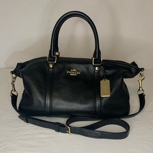 Coach | Central Satchel Black Pebble Leather Bag